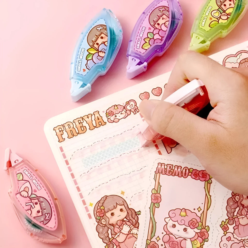 Dotting glue adhesive in fruit juice colours with card packaging for craft and stationery use