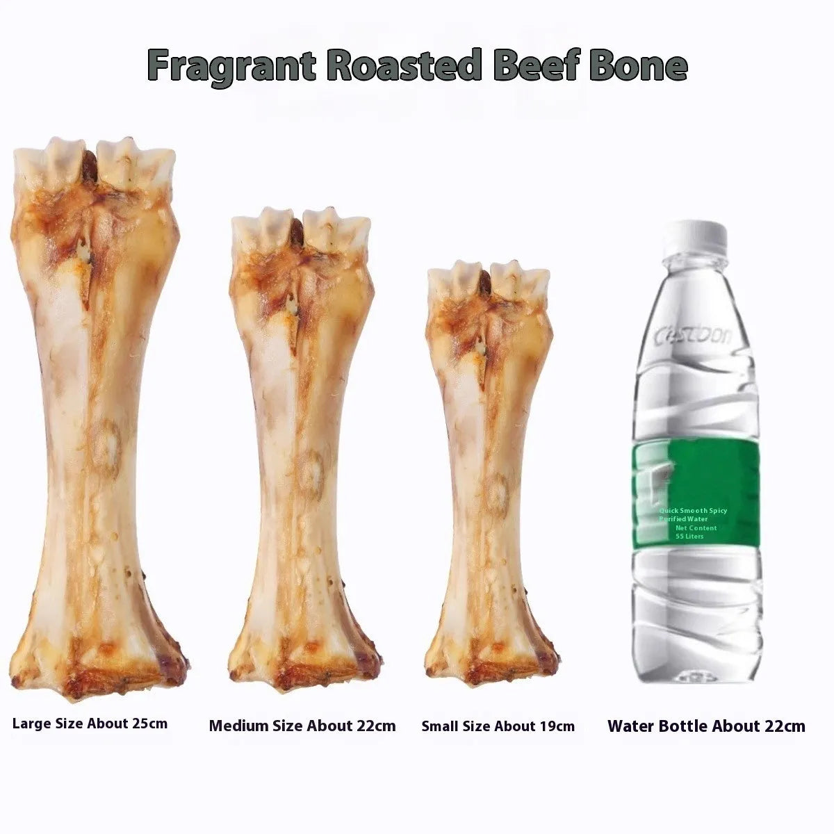 Puppy molar rod dental chew in three sizes with high calcium and roasted ox bone flavour