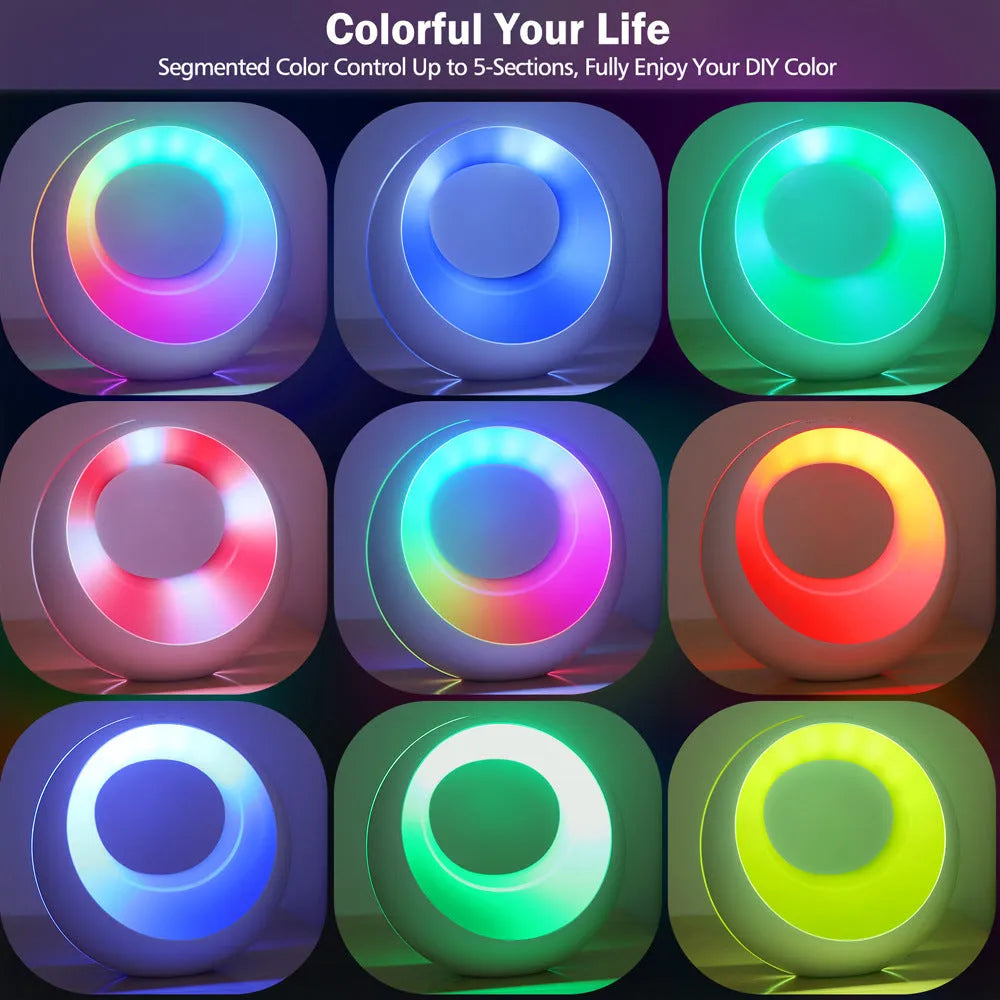 Creative Touch white RGB colour changing night lamp with remote control on desk