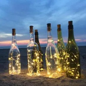 Copper wire LED string light with 20 LEDs and bottle stopper for wine bottle decorations