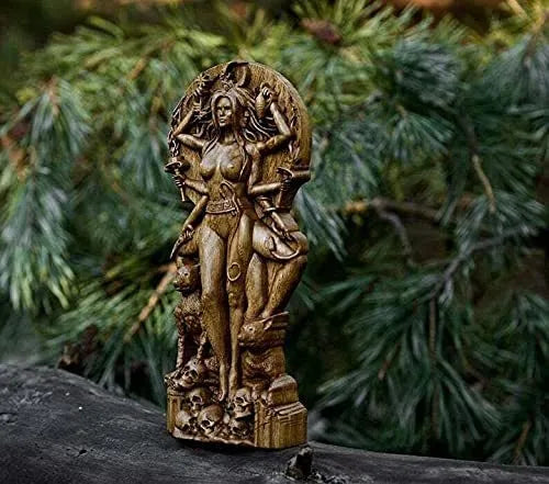 Resin Greek goddess statue sculpture measuring 22cm tall for pagan altar or garden decoration