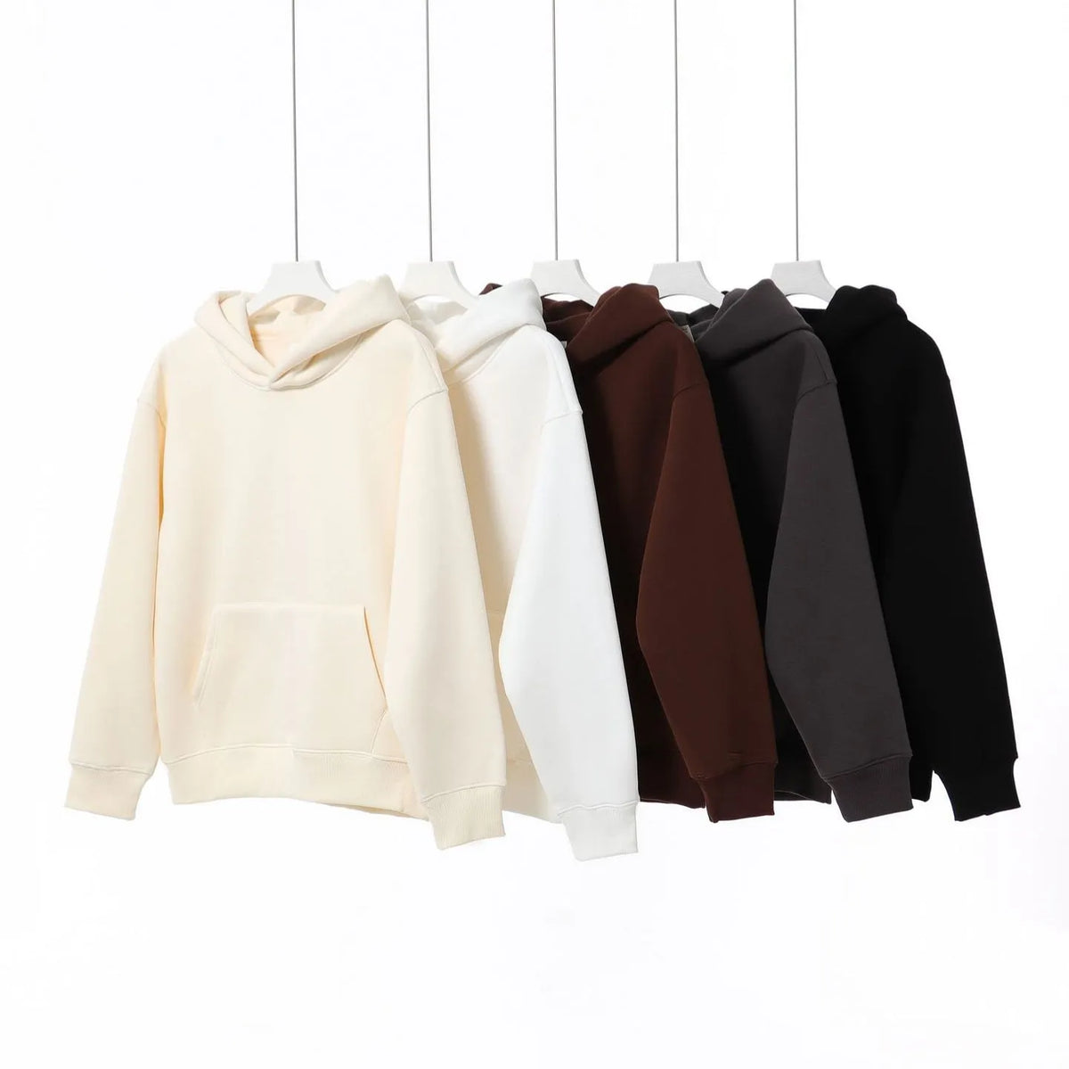 Women's cotton polar fleece drop-shoulder hoodie in loose pullover fit, available in nine colours and sizes XS to 5XL