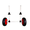 Foldable aluminium kayak trolley with upright platform and wheels