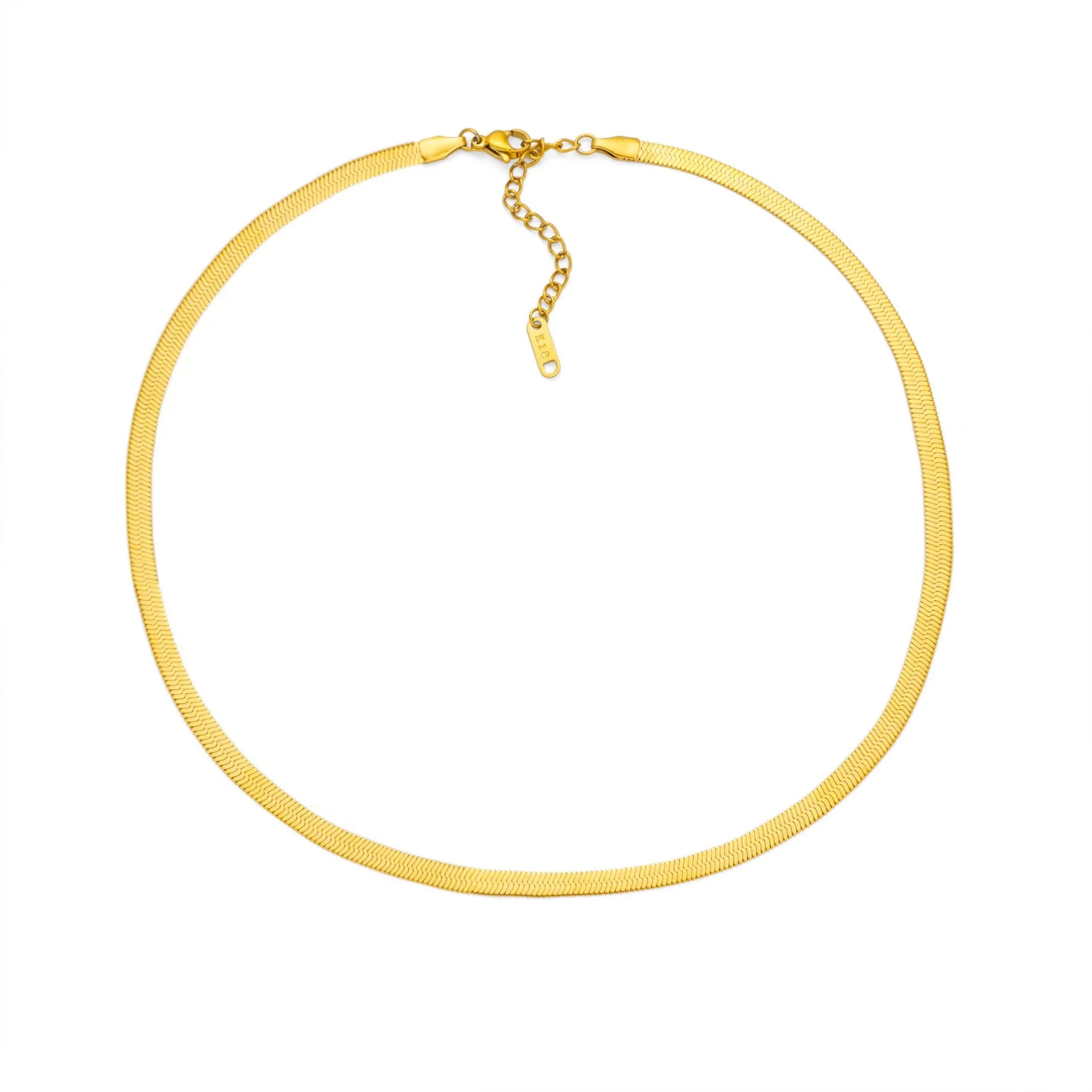 A gold and a silver titanium steel necklace with letter and number pendants on a 40.5cm chain.