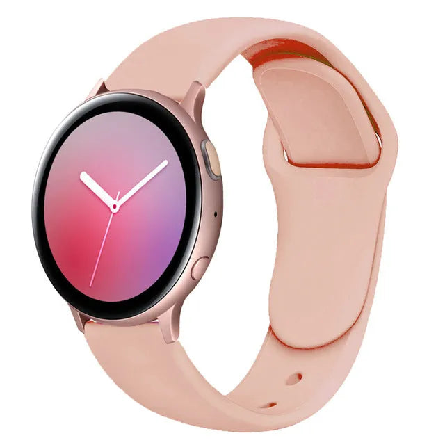 Samsung Galaxy Watch Active 2 sports strap with reverse buckle clasp in lilac silicone