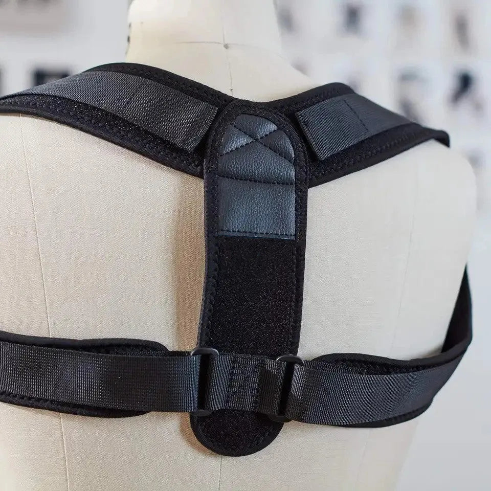 Black adjustable invisible breathable posture correction strap free size for back support