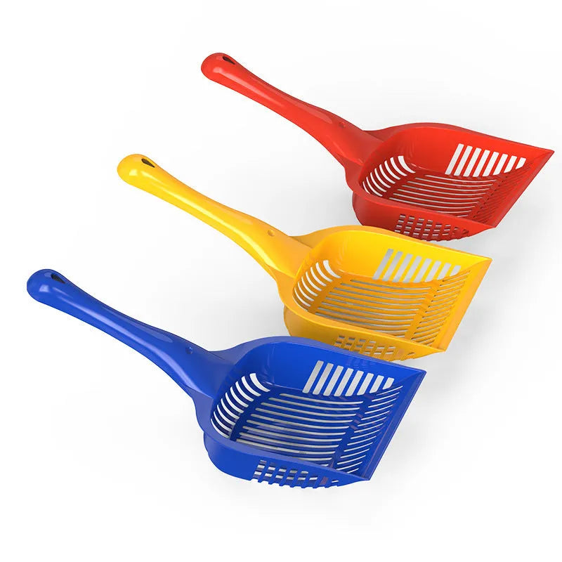 PP plastic cat litter scoop in red, yellow, or blue colours in small or medium sizes