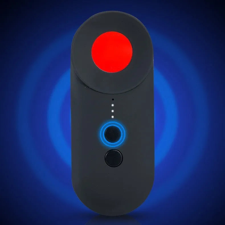 Black GPS and camera signal detector with compact ABS body and USB port.