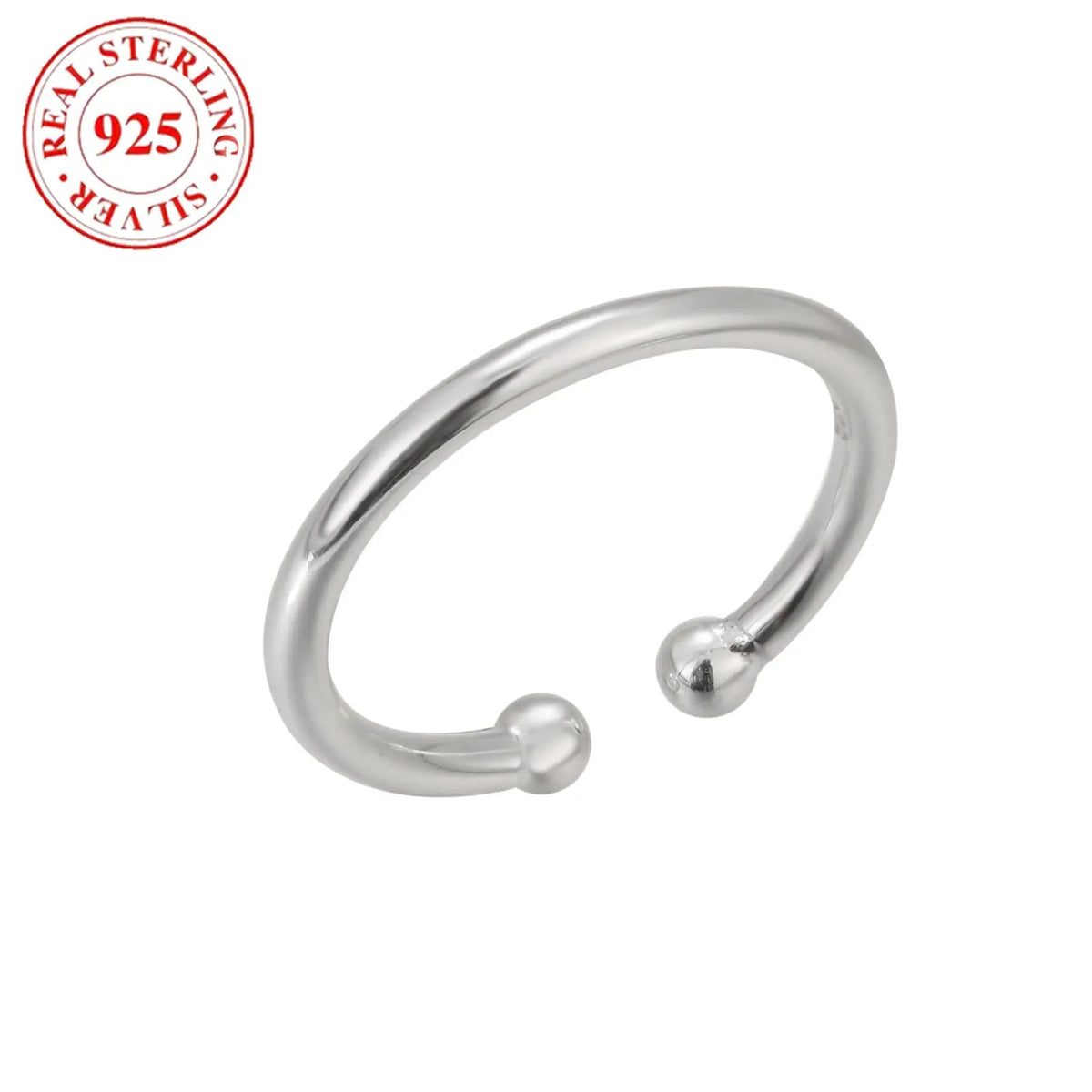S925 sterling silver simple open toe ring for women in white gold colour F031, 925 silver purity, single toe ring