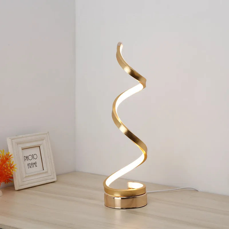 Minimalist black and white LED table lamp with aluminium shade and tri-colour dimming