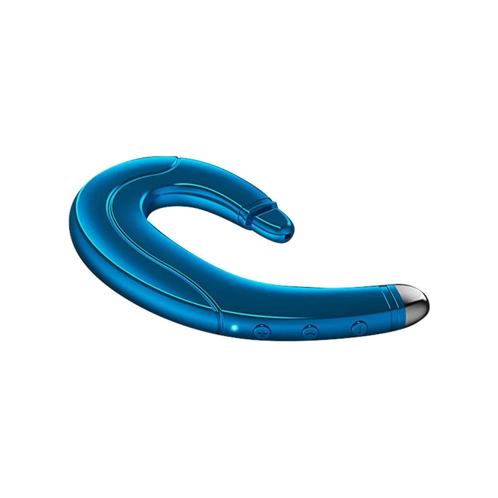 Single ear Bluetooth ear-mounted earphone in black, blue or red colours
