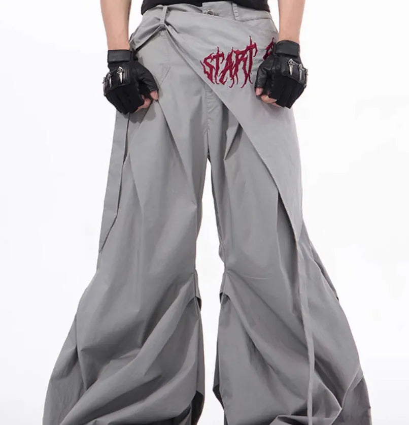 Boys wide-leg summer trousers in refined Korean style solid colours black and grey