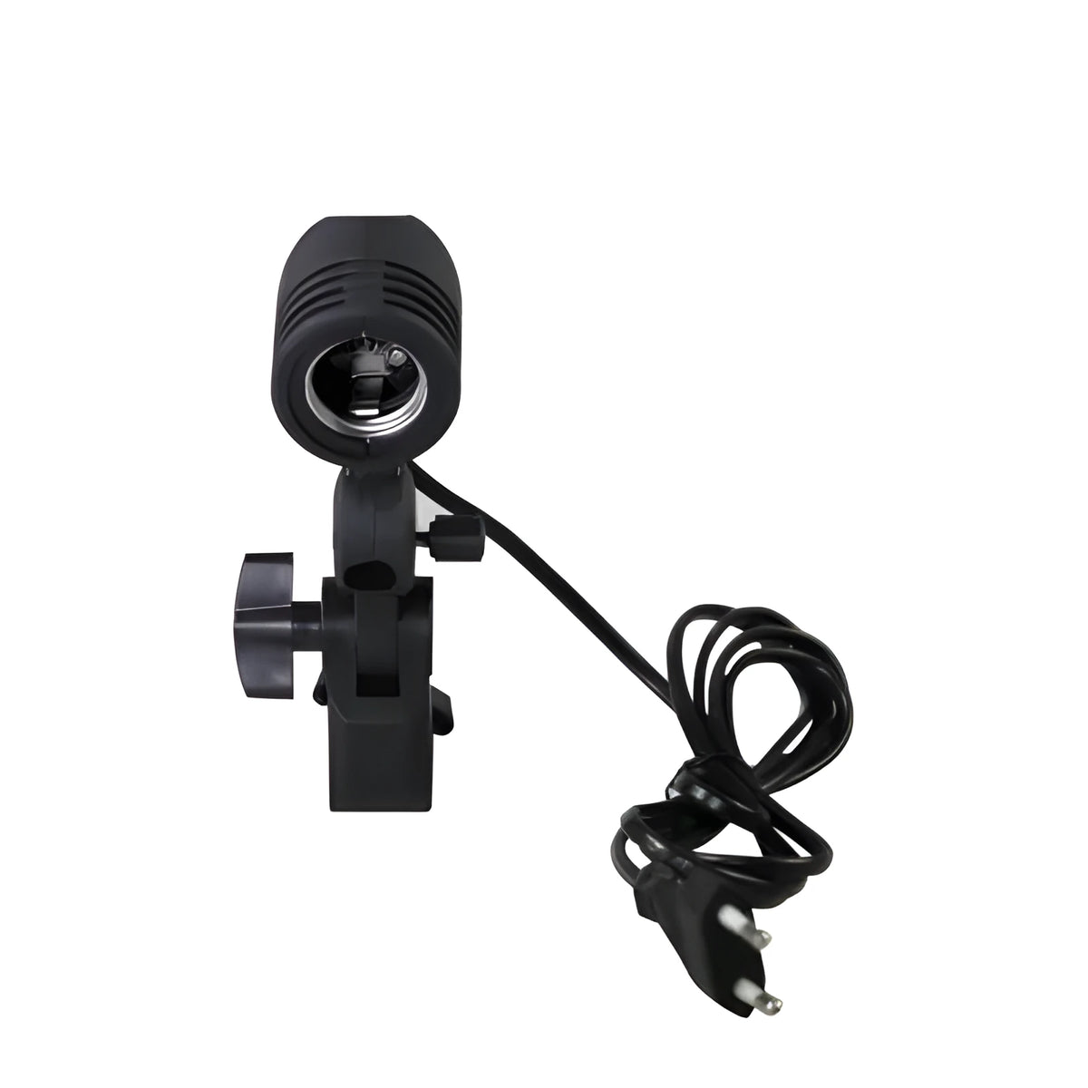Black photography lamp holder with E27 screw port and 1.8 metre power cords