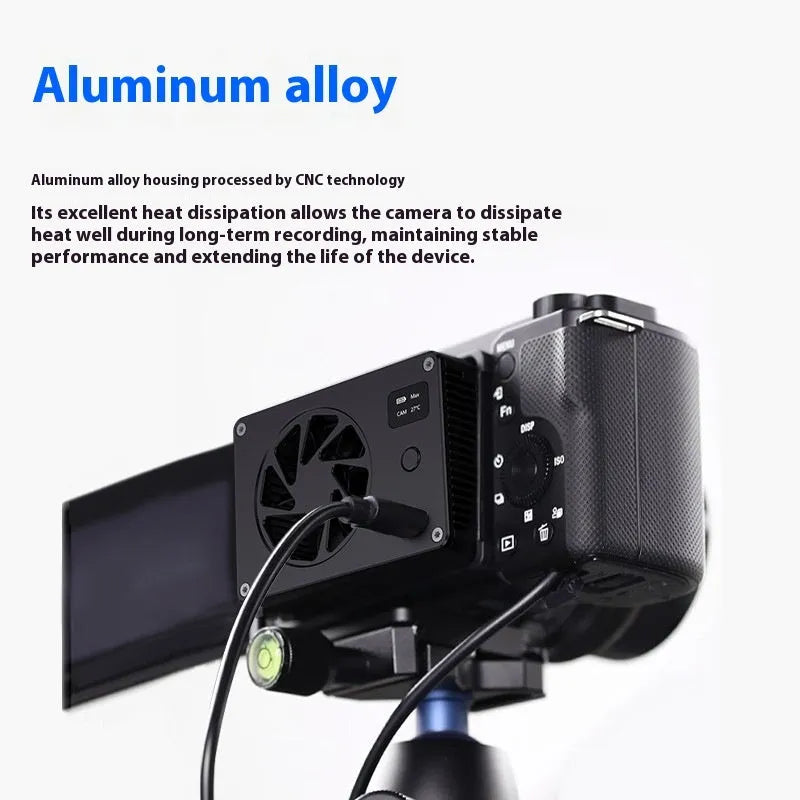 Black aluminium alloy cooling radiator with integrated fan for computer hardware thermal management