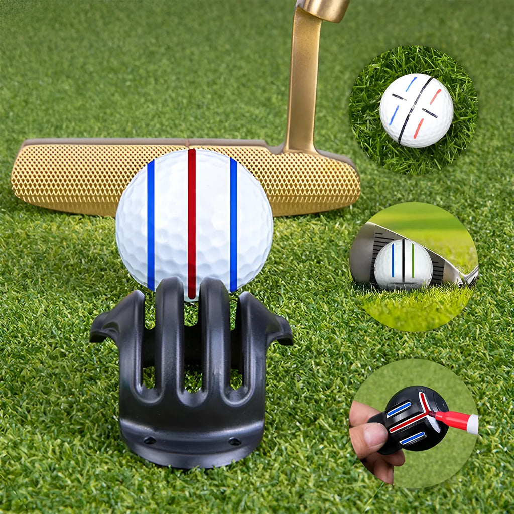 Golf putting alignment tool set with plastic scriber markers and drawing pens