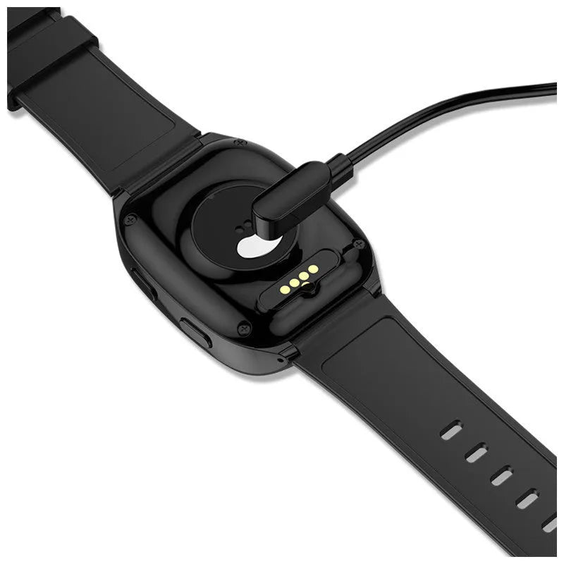 Black GPS smartwatch for children with 1.54-inch touch screen showing location tracking interface