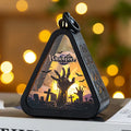 Portable Halloween pumpkin lamp decoration measuring 8.9cm with four colour designs