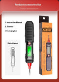Black digital voltage detector pen with LCD display showing voltage reading