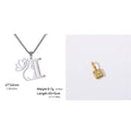 Stainless steel letter necklace with cross chain and single pendant in gold or silver electroplated finish