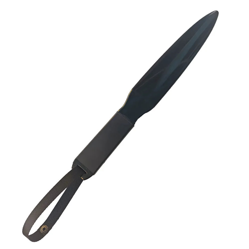 Blue handled nylon dog bite training stick on a white background, 35cm in length.