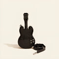 Guitar shaped PU crossbody shoulder bag in silver black yellow blue pink with 16cm width for phone and wallet