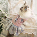 Polyester tartan skirt for pets in pink, blue and green colours with princess style design