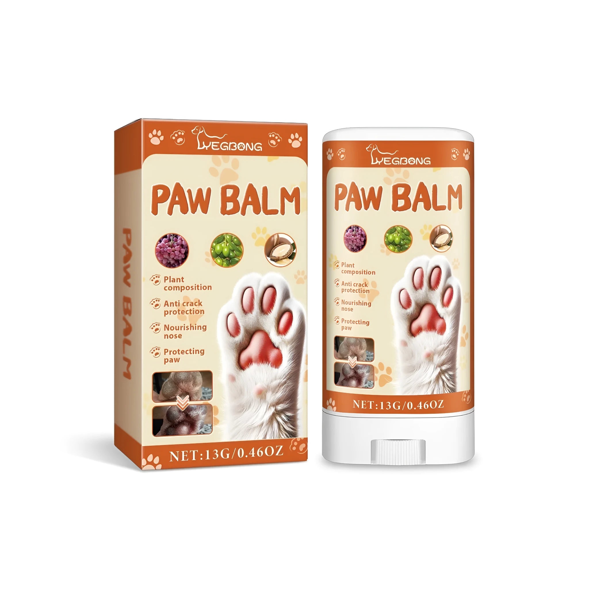 13g tube of veterinary-grade pet paw protection cream measuring 3.8x2x7.6cm