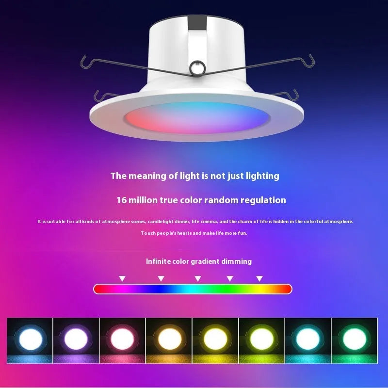 Smart WiFi Bluetooth RGBW colour changing ceiling tube lamp with remote control on a white background