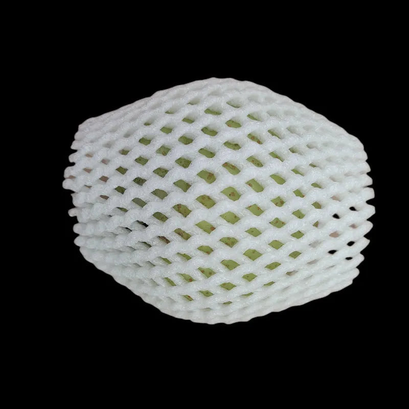 White foam net protective cover for fruit packing with hybrid shockproof design