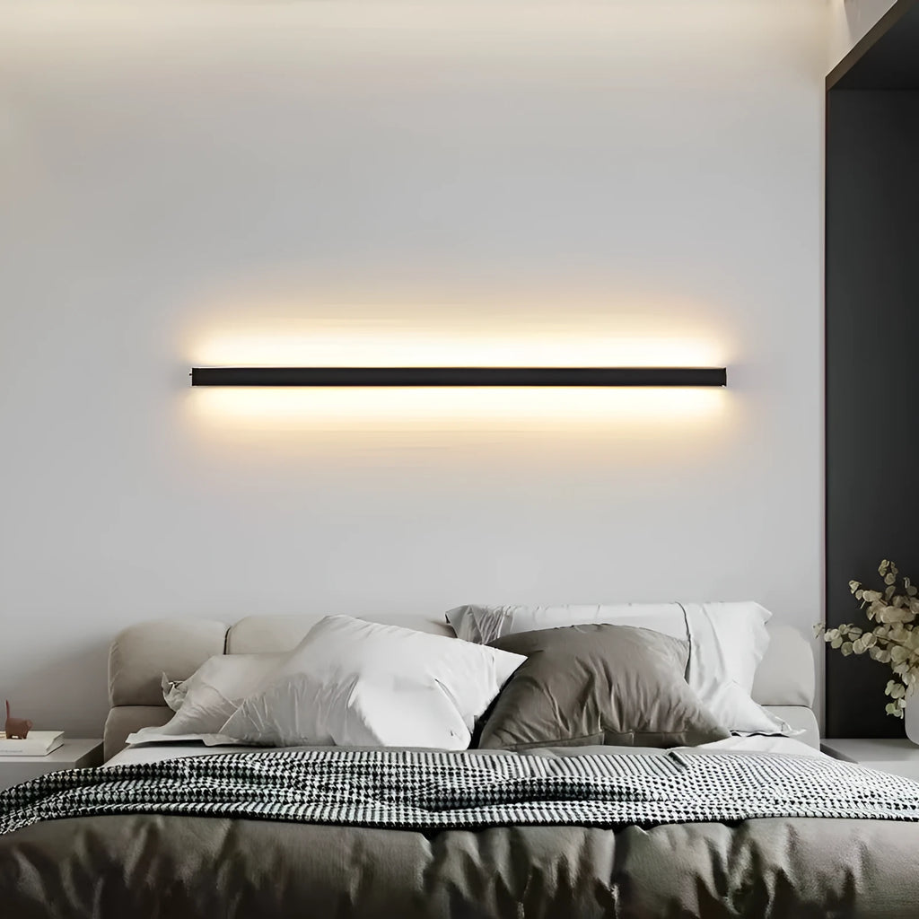 80 cm black aluminium LED strip wall lamp with touch control for three white light colours