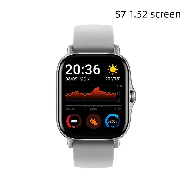 GT20 smartwatch with 1.75 inch touch screen, alloy case and silicone strap showing heart rate and call features
