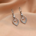 Women's copper zircon water drop tassel earrings with gold or silver thickened buckles