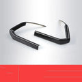 Pair of carbon fibre style ABS plastic steering wheel frame decorative covers for car dashboard installation.