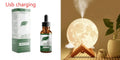 Lunar-shaped humidifier night light with 13cm diameter PVC ball, showing clean white LED illumination