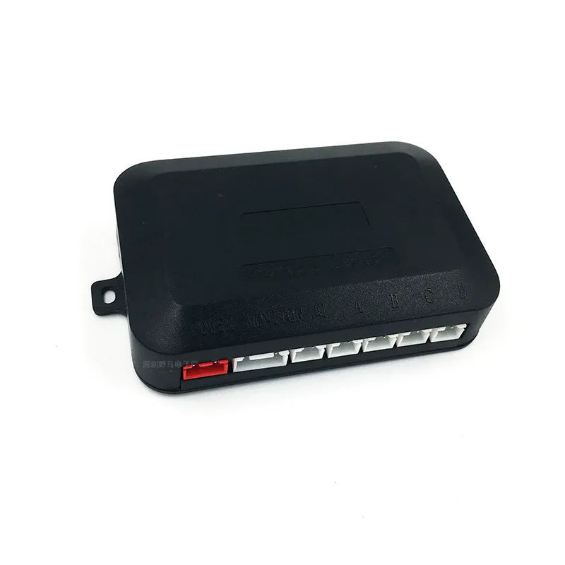 Four-sensor car reversing radar parking system with buzzer alert indicator and installation tools