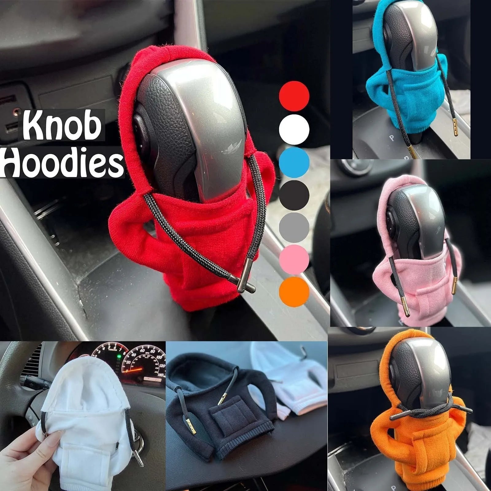 Cotton gear lever sweater decoration in six colours on car gear knob