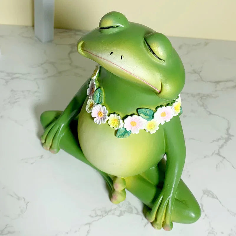 Magic Yoga Frog European style micro landscape ornament in RDW123 colour for home decoration