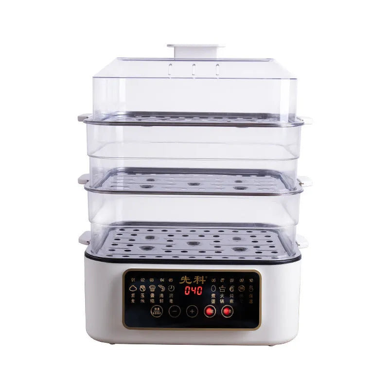 28 litre stainless steel electric steamer with automatic measuring function and PP liner