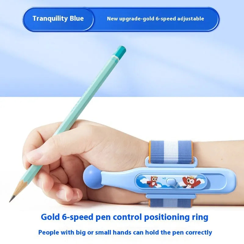 Blue anti-hook wrist brace pen control corrector for children's writing posture