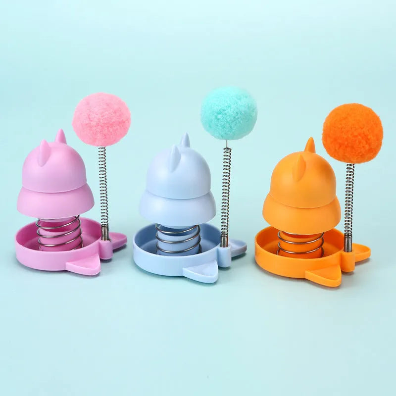 Blue, orange, and pink Lucky Cat Mint Ball toys measuring 55mm with textured surfaces for feline enrichment