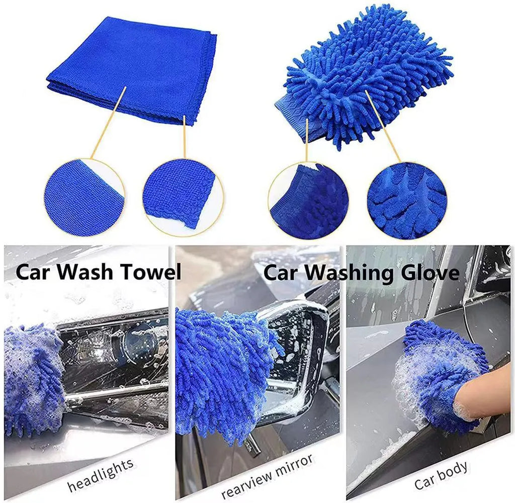 26-piece car wash brush kit with PP construction brushes for automotive cleaning