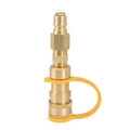 Gold brass gas propane conversion charging connector with 3/8 American standard thread fitting