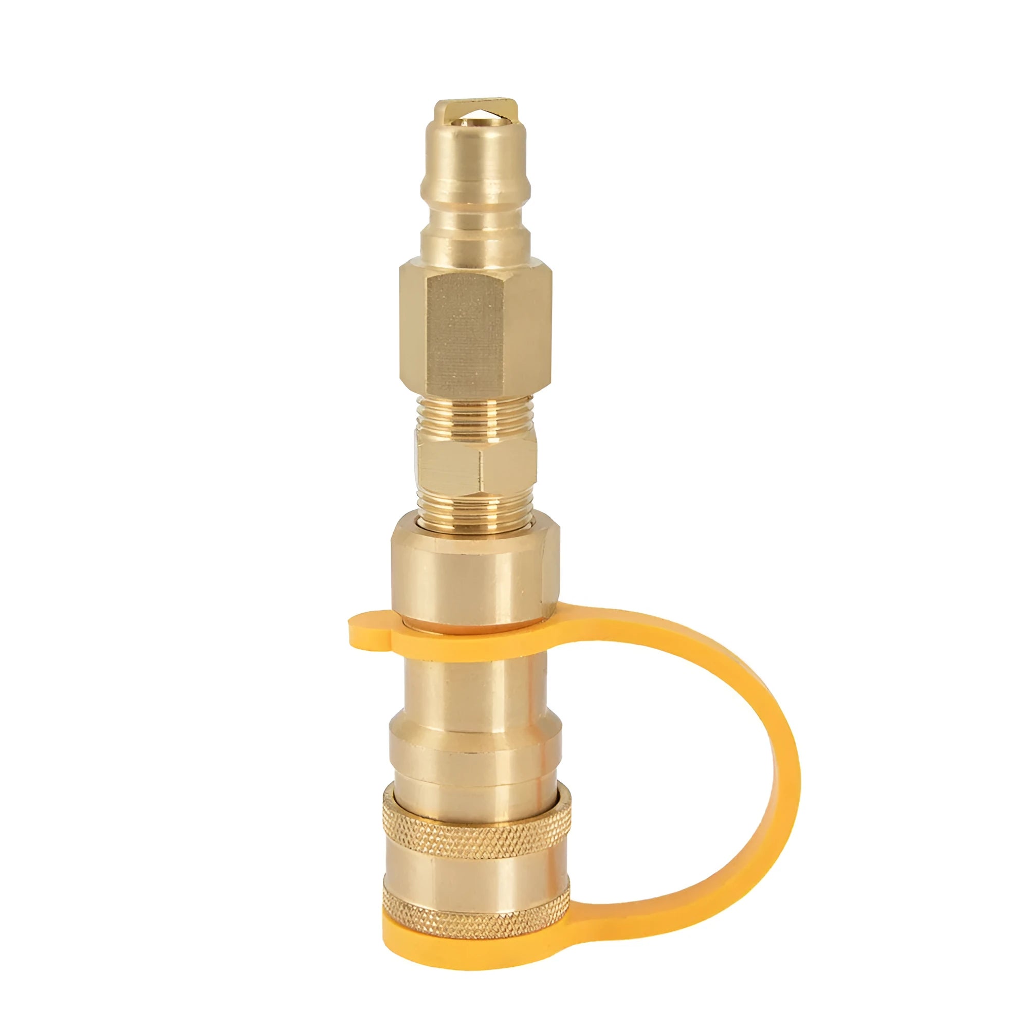 Gold brass gas propane conversion charging connector with 3/8 American standard thread fitting