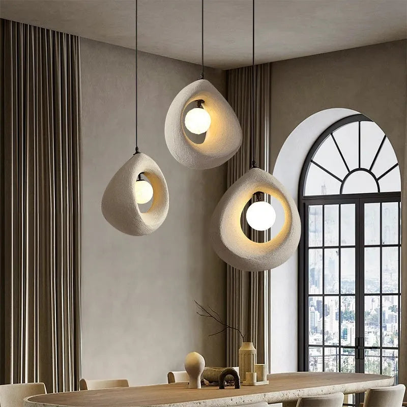 Modern retro bar chandelier with milky white 32x35cm lampshade for ceiling mounting