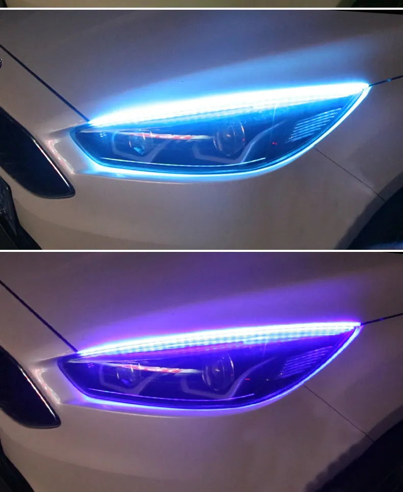Universal LED daytime running lights for General Motors vehicles with remote control and RGB colour options