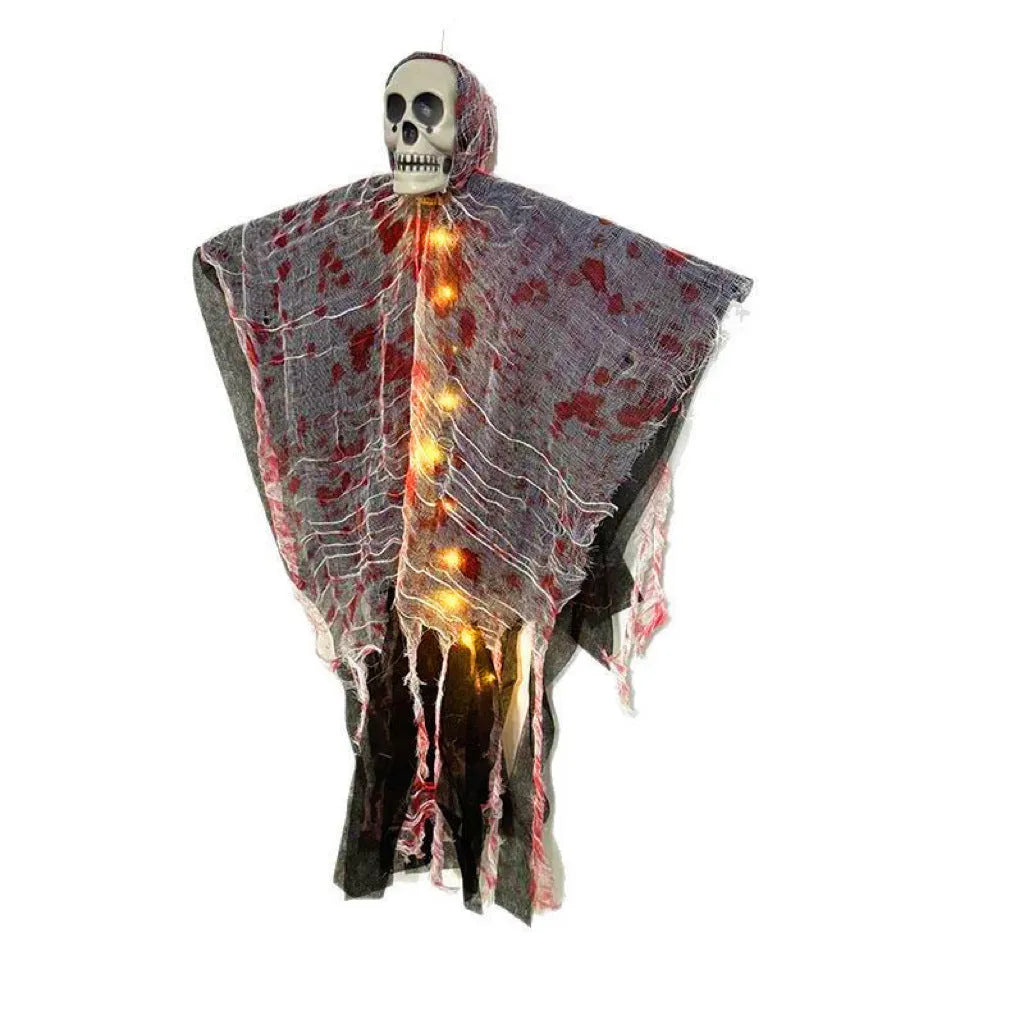 Plastic blood-dyed luminous skull hanging ghost Halloween decoration ornament
