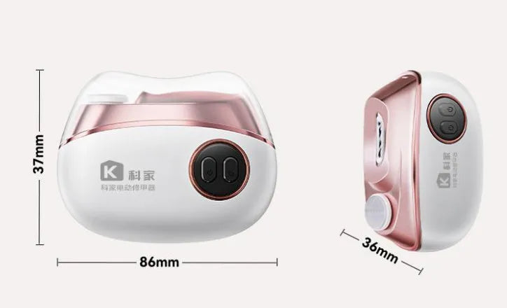 Blue electric nail clipper and polisher two-in-one grooming tool with Type-C charging port