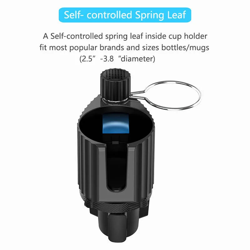 Green car drink rack holder with adjustable arms for cups, kettles and mobile phones