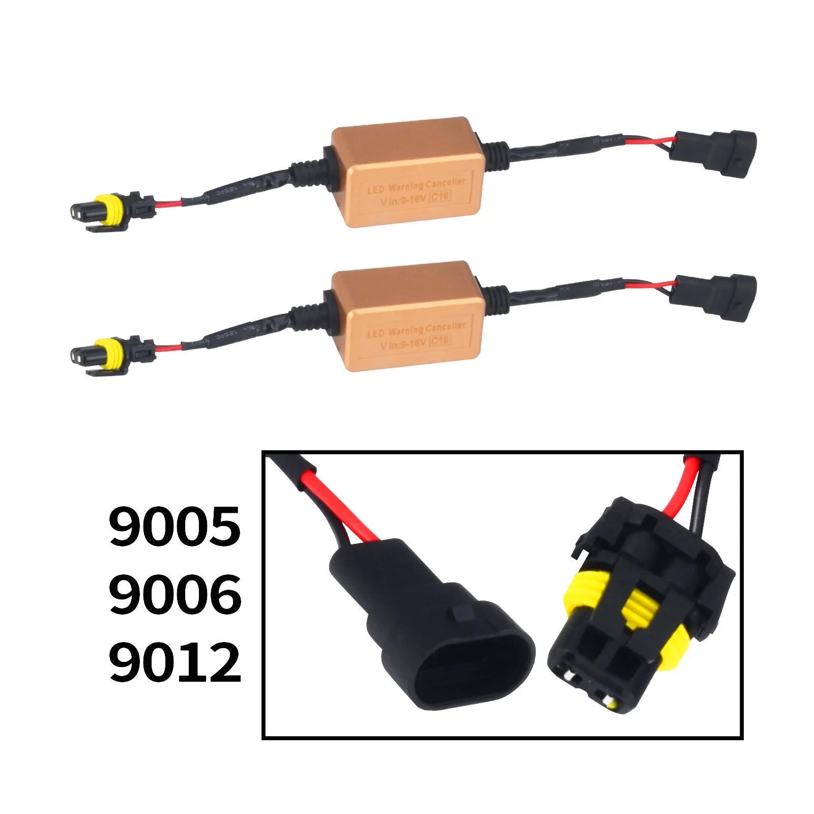 Black alloy Canbus decoder adapter for H1 H7 H11 H13 H4 LED car headlights.