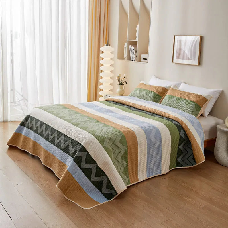 Pure cotton printed bed sheet set in modern simplicity design for 2.2 metre beds